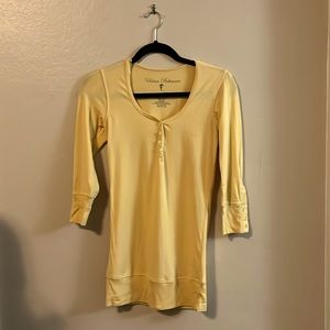 Urban Behavior 3/4 Sleeve Yellow Button Henley S